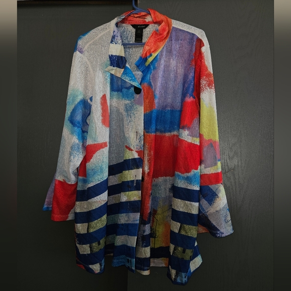 Ali Miles Tops - Colorful Abstract Women's Jacket